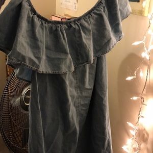 Off the shoulder medium washed dress